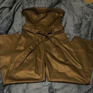 NWT 7 For All Mankind Black Strapless Jumpsuit Small